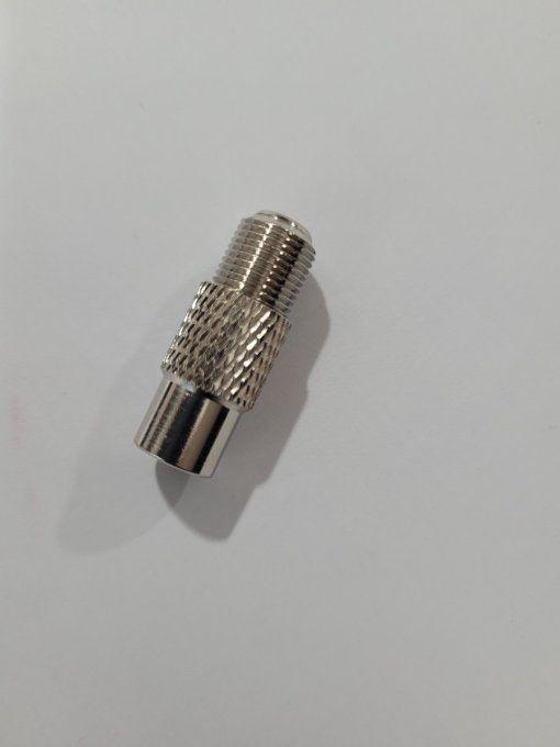 Adaptateur satellite fiche F femelle/ coaxial 9.52mm femelle métal