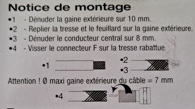 6 connecteurs F à visser avec joint d'étanchéité