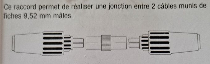 Raccord coaxial 9,52 mm femelle/femelle