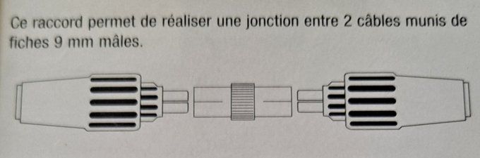 Raccord coaxial 9 mm femelle/femelle