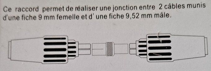 Raccord 9 mm femelle - 9,52 mm mâle