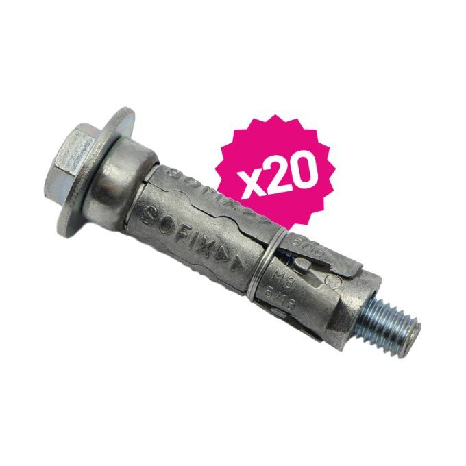 BOITE DE 20 CHEVILLES FONTE M8