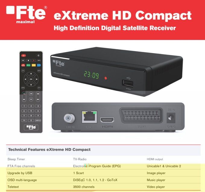 Récepteur Free tot Air - FTE extreme HD