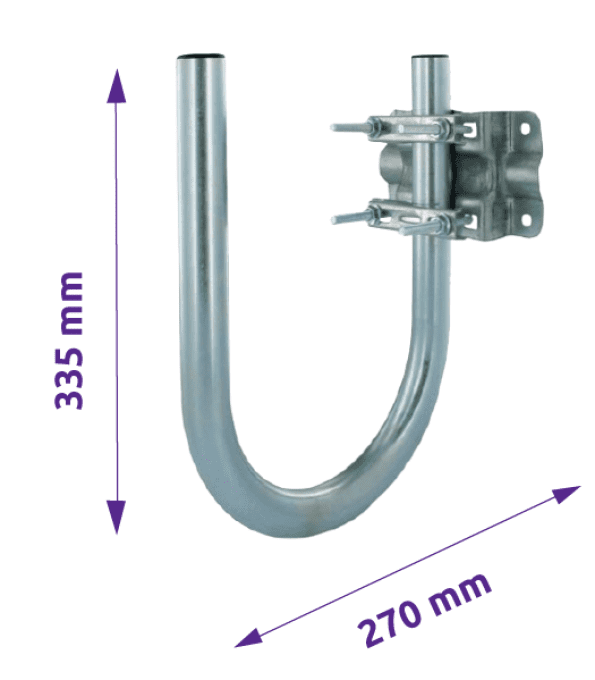 Fixation murale en U diamètre 40 mm déport 270 mm