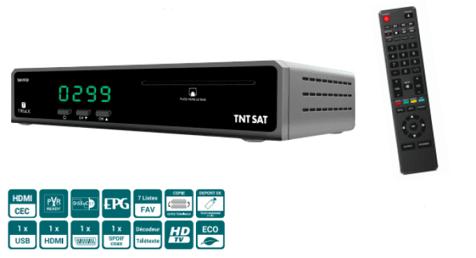 Récepteur TNTSAT Triax THR9930 + carte valable 4 ans